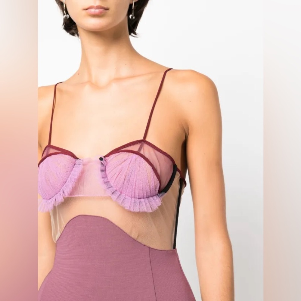 Nensi Dojaka
sheer-panelling bustier minidress